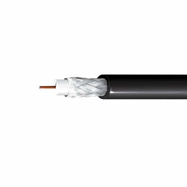 Belden 9116 Genişzolaqlı Koaks, Series 6, 18 AWG Bərk Mis Örtüklü Polad Keçirici, PE İzolyasiya, Folqa + 60% Alüminium Toxuma Qoruma, PVC Qabıq, CM