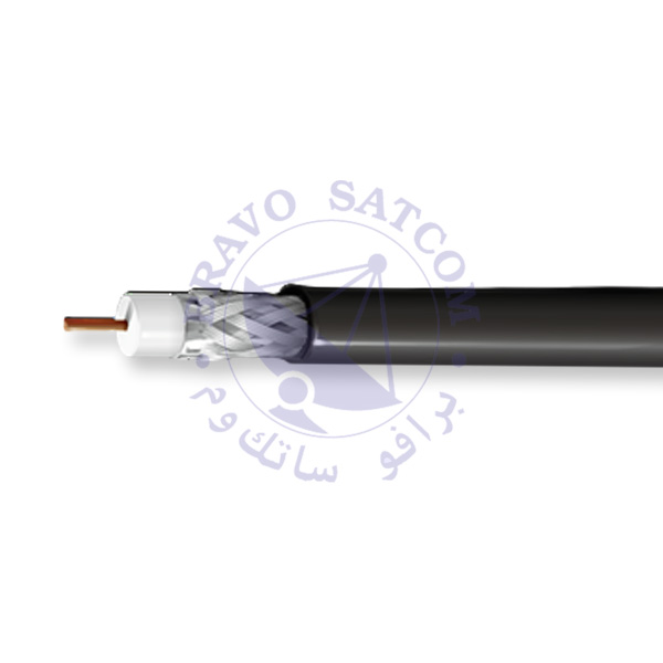 كابل Belden RG11 7731A، مقاومة 75 أوم، 14 AWG، نحاس صلب، طبقة رقائق وضفيرة 95% TC، غلاف PVC، تصنيف CMR