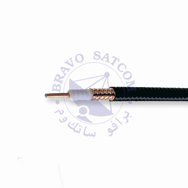 Commscope Heliax LDF4-50A, Koaksial Kabel, Mis Qofralı, 1/2 düym, qara PE qabıq