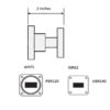 WR75 à WR62 Wave Guide Step Transfomer SRF1510-0809E-2IN-24-23-PW
