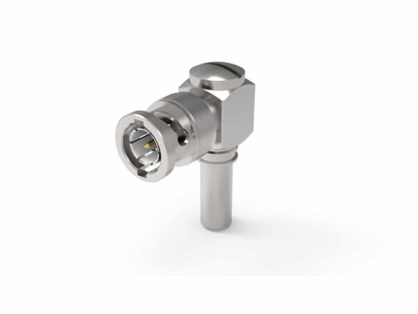 Connecteur de type BNC, angle droit, sertissage, à ressort, EZ-240-BM-RA-X, de Times Microwave System