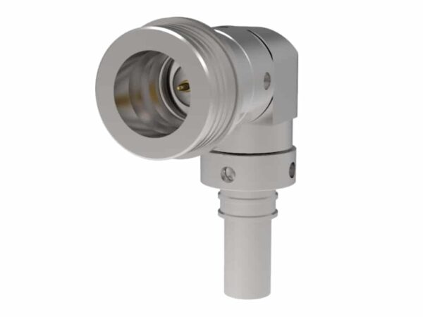 QN tipa savienotājs, taisnā leņķī, krimpējams, ar atsperes kontaktu, EZ-240-QNM-RA-X, no Times Microwave System