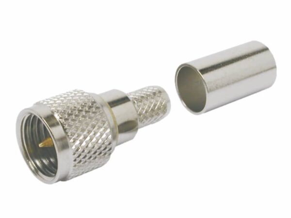 Conector Tipo Mini UHF, reto, Crimpado, Soldado, TC-240-MUHF, da Times Microwave System