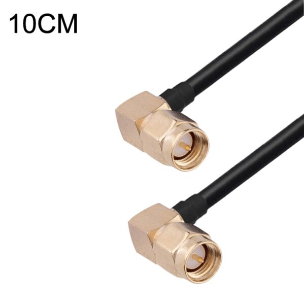 EDA003549815.jpg SMA Male Elbow to SMA Male Elbow RG174 RF Coaxial Adapter Cable, Length: 10cm
