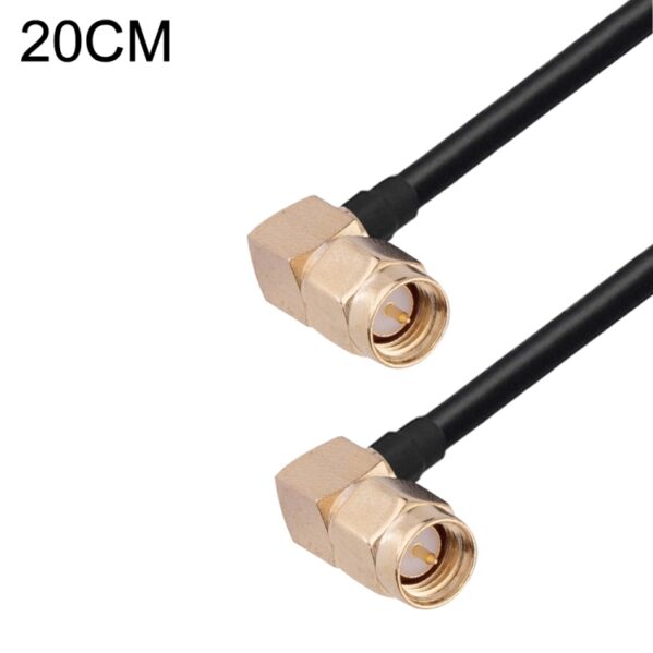 EDA003550215.jpg SMA Male Elbow to SMA Male Elbow RG174 RF Coaxial Adapter Cable, Length: 20cm