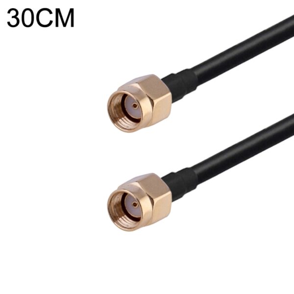 RP-SMA Male to RP-SMA Male RG174 RF Coaxial Adapter Cable, Length: 30cm