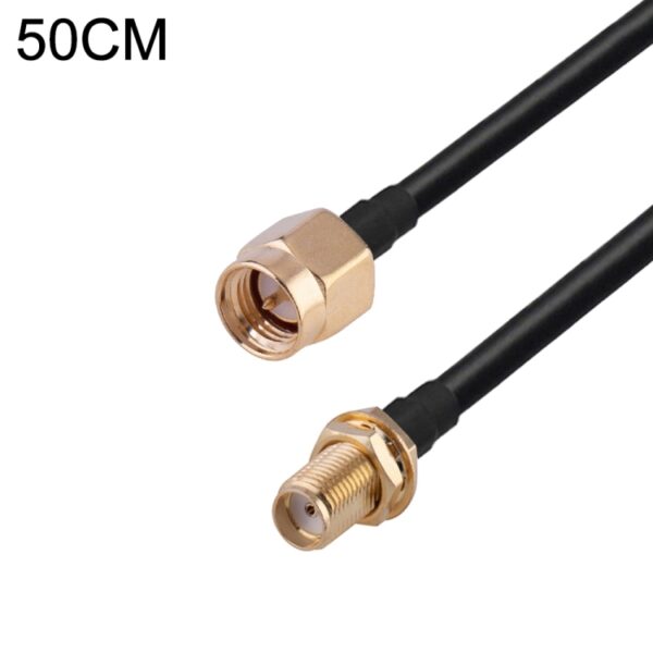 SMA Male to RP-SMA Female RG174 RF Coaxial Adapter Cable, Length: 50cm