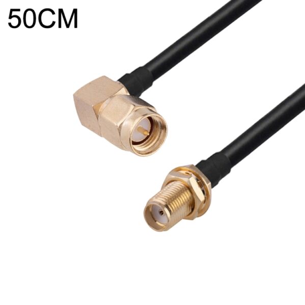 EDA003550512.jpg SMA Male Elbow to SMA Female RG174 RF Coaxial Adapter Cable, Length: 50cm