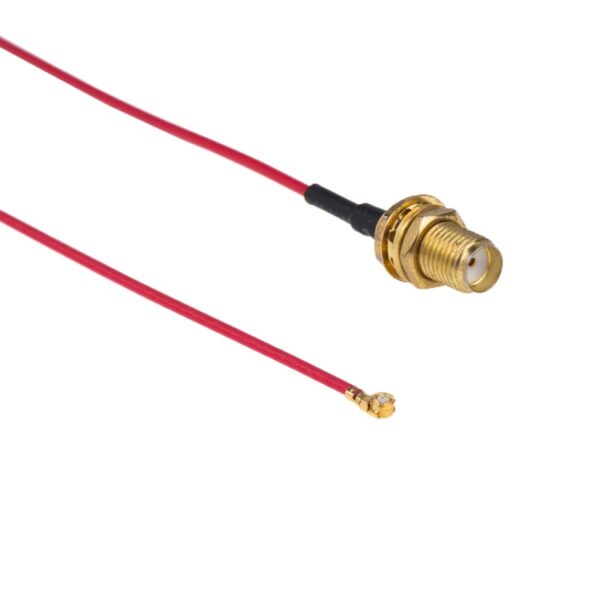 IPX-SMA Female Nut Bulkhead Adapter Cable, Length: 15cm(Red)