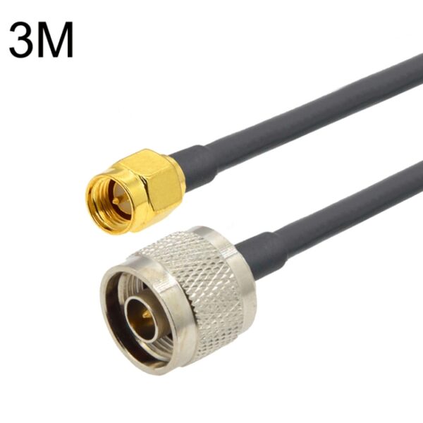 SMA Male to N Male RG58 Coaxial Adapter Cable, Cable Length: 3m