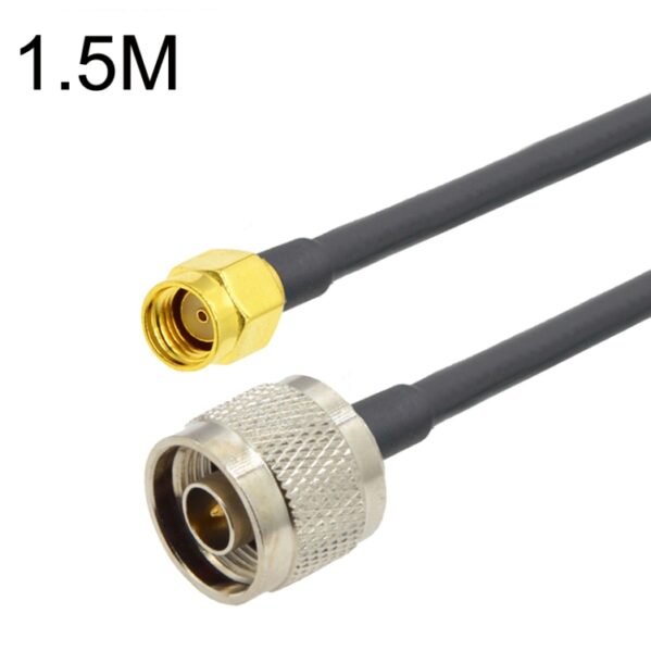 TBD0422748003.jpg RP-SMA Male to N Male RG58 Coaxial Adapter Cable, Cable Length:1.5m