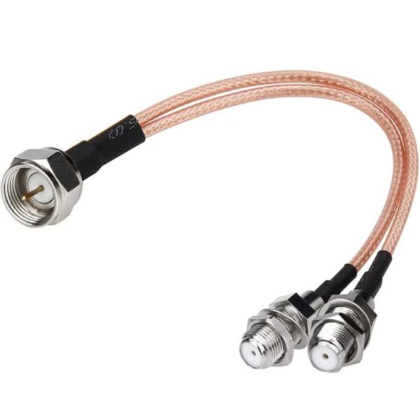 15cm F-Splitter Coaxial RF Cable F Male To Dual Female Splitter